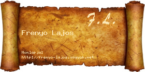 Frenyo Lajos névjegykártya
